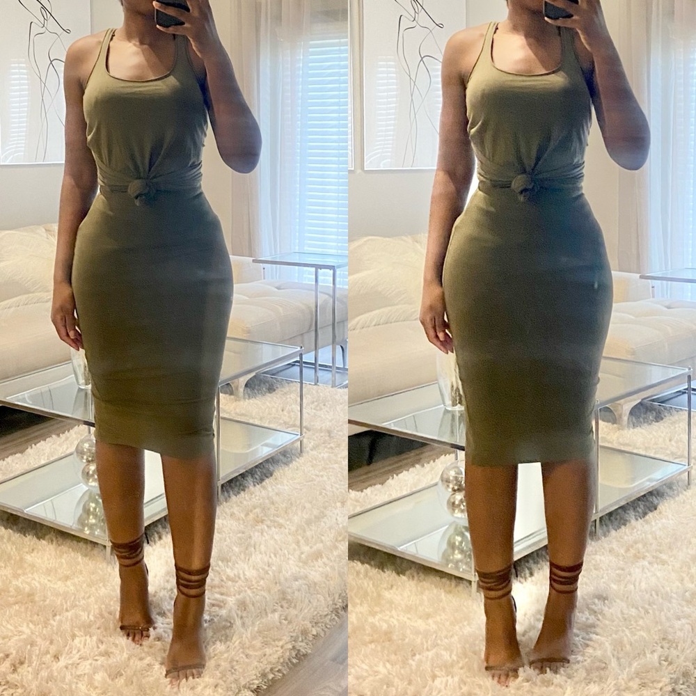 Olive Stretch Midi